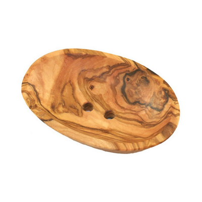 Seifenschale Olivenholz oval (klein) – 2 Löcher